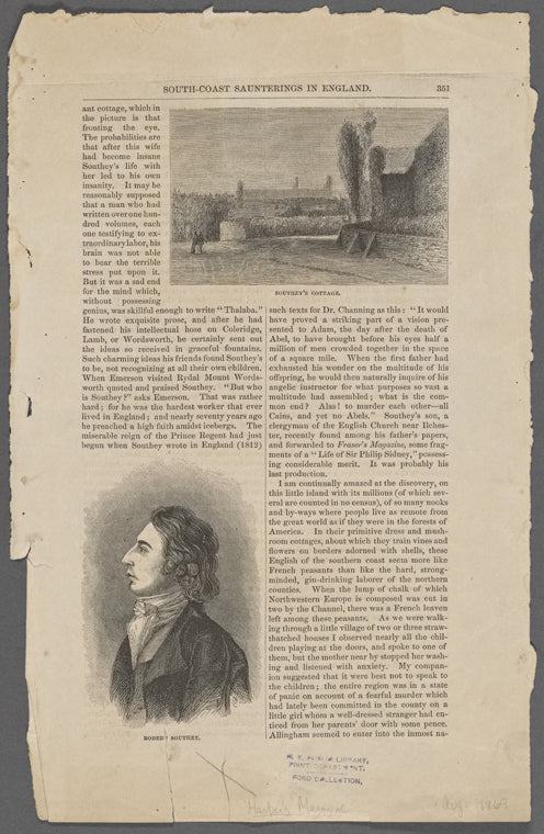 Southey's Cottage ; Robert Southey.