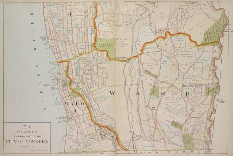 Plan of Southern part of the City of Yonkers.