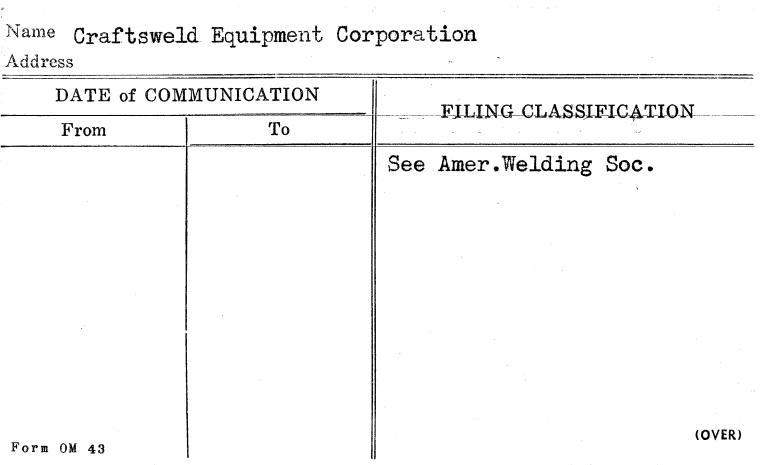 Craftsweld Equipment Corporation