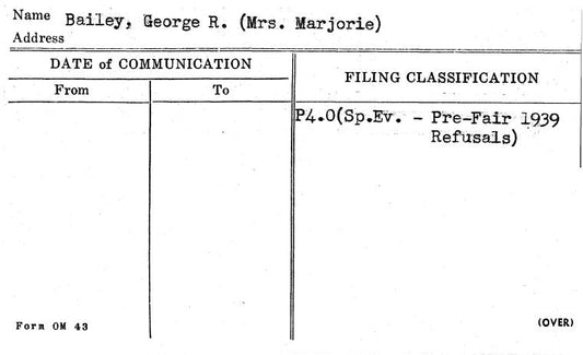 Bailey, George R. (Mrs. Marjorie)