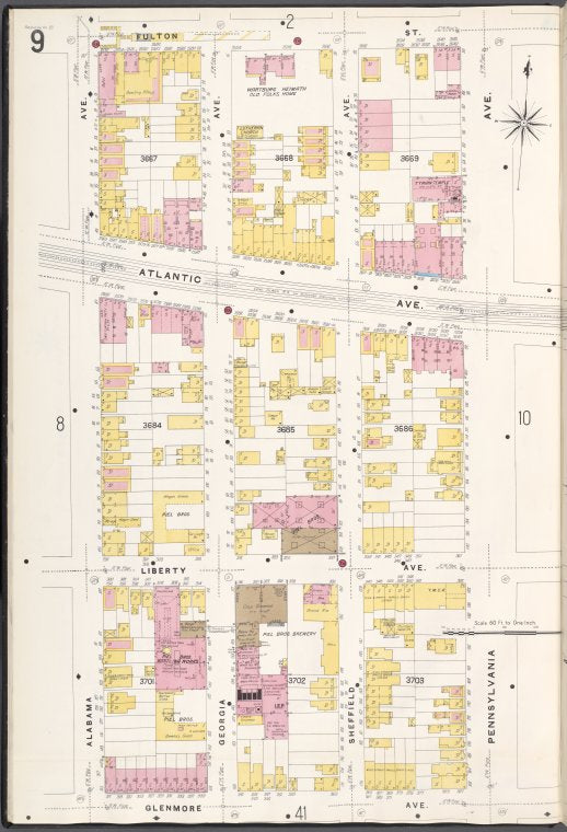 Brooklyn V. 8, Plate No. 9 [Map bounded by Fulton St., Pennsylvania Ave., Glenmore Ave., Alabama Ave.]