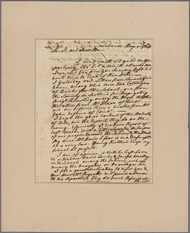 Letter to the Rev. Stephen Williams, Springfield
