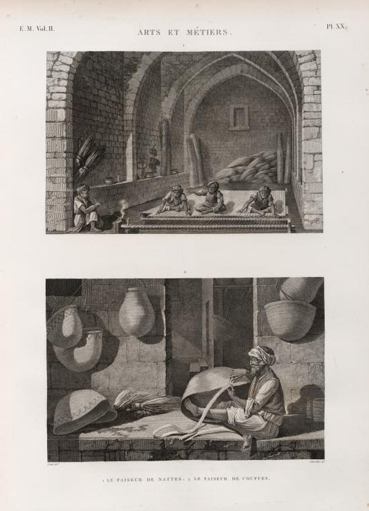 Arts et métiers. 1. Le faiseur de nattes; 2. Le faiseur de couffes.