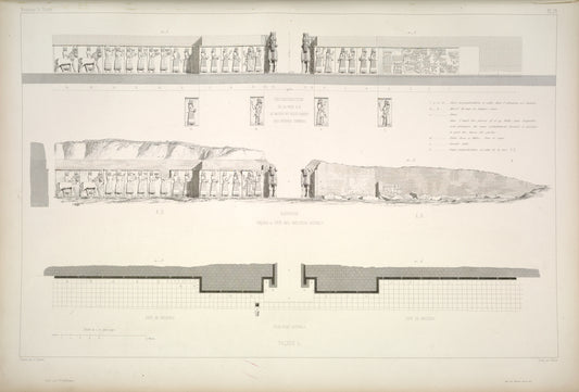 Façade n. Plan et élévations de la face sud-est.