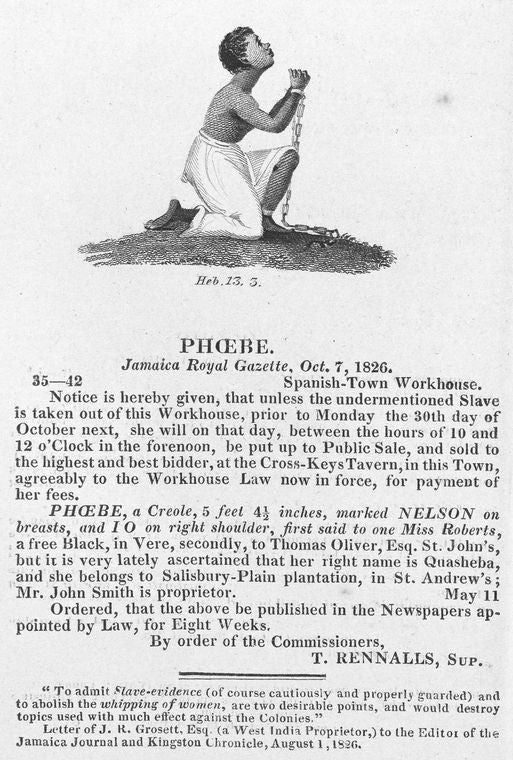 Slave in chains kneeling & praying