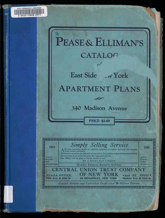 Pease & Elliman's catalog of East Side New York apartment plans [1925]