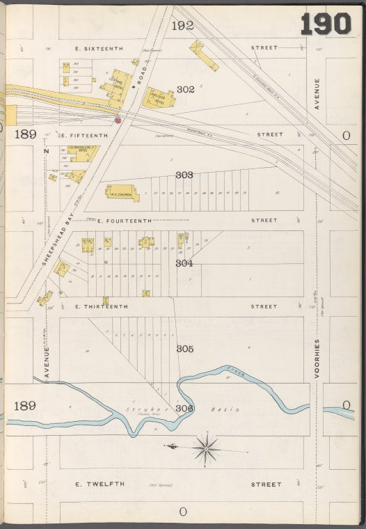Brooklyn Vol. B Plate No. 190 [Map bounded by E. 16th St., Voorhies Ave., E. 12th St., Avenue Z]