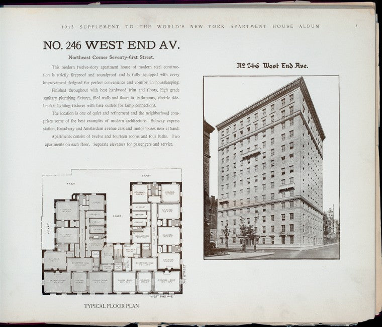 No. 246 West End Avenue. Northeast Corner Seventy-first Street.