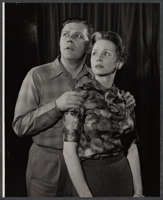 Pat Hingle and Jessica Tandy in rehearsal for the 1961 American Shakespeare Festival production of Macbeth