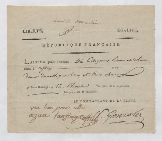 N. Gonzales, Commandant of Santo Domingo, Santo Domingo