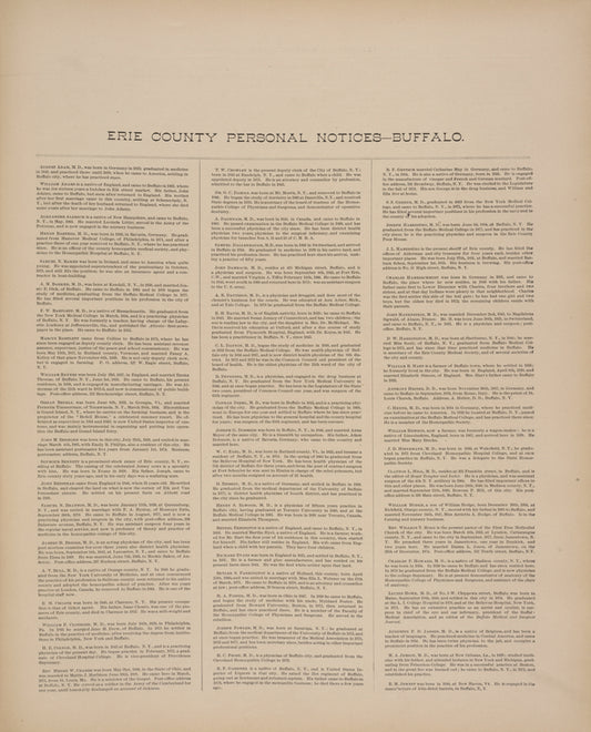Illustrated historical atlas of Erie Co., New York from actual surveys and records.