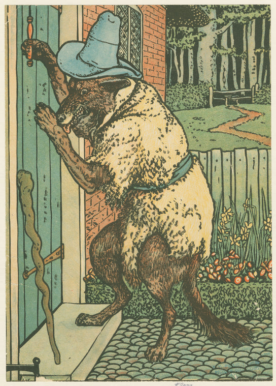 The wolf comes to the grandmother's cottage