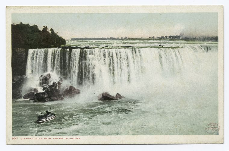Canadian Falls, Above and Below, Niagara, N. Y.