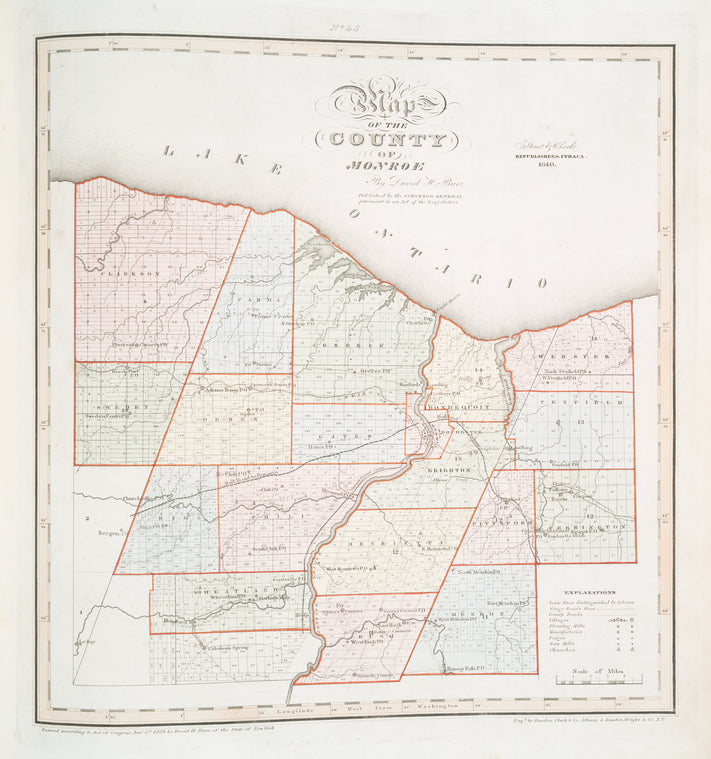 Map of the county of Monroe