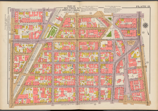 Double Page Plate No. 13, Part of Section 9, Borough of the Bronx: [Bounded by E. 163rd Street, St. Anns Avenue, E. 156th Street and Morris Avenue]