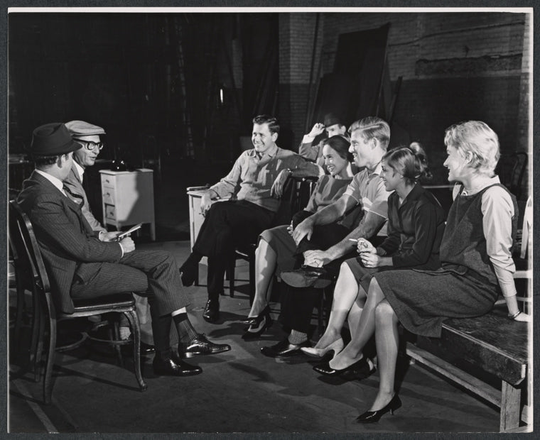 Cast and creative team in rehearsal for the stage production Sunday in New York