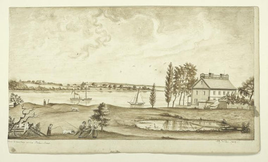 Vue d'amboy et du steam-boat.