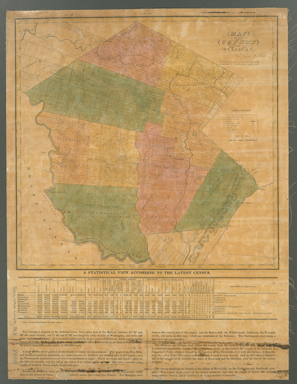 Map of the county of Sullivan