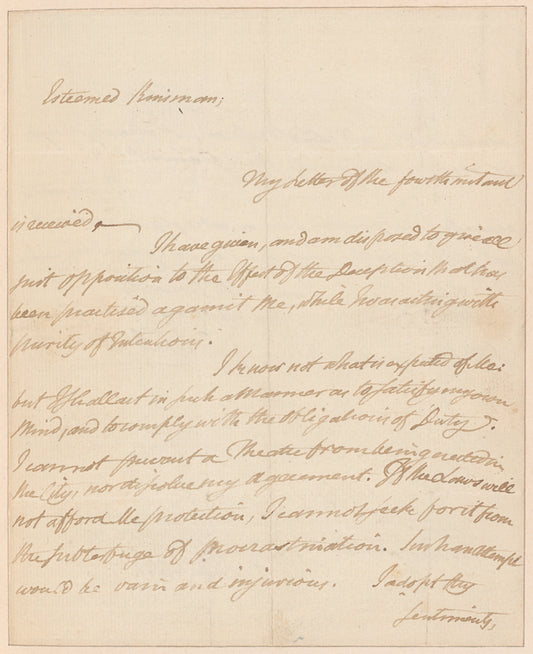 John Dickinson letter to James Pemberton