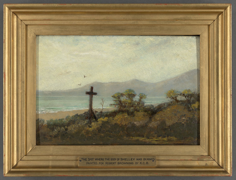 The spot where the body of Shelley was burned : painted for Robert Browning by K.C.B.