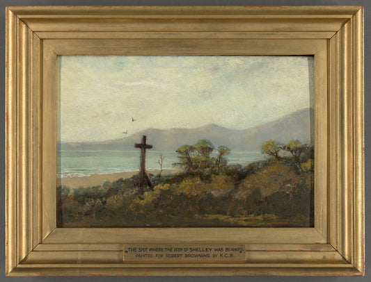 The spot where the body of Shelley was burned : painted for Robert Browning by K.C.B.