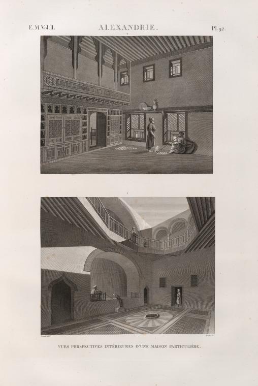 Le Kaire [Cairo] (Citadelle). 1-13. Plan, élévations, coupes et détails de chapiteaux du Divan de Joseph; 14-18. Détails de portes.