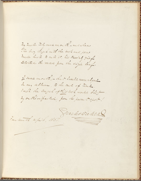 "My Uncle Toby swore an oath." Holograph