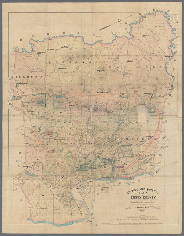 Driving and bicycle map of Essex County, New Jersey: compiled from surveys made for the atlas of Essex County