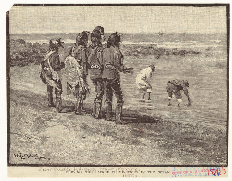 Burying the sacred plume-sticks in the ocean