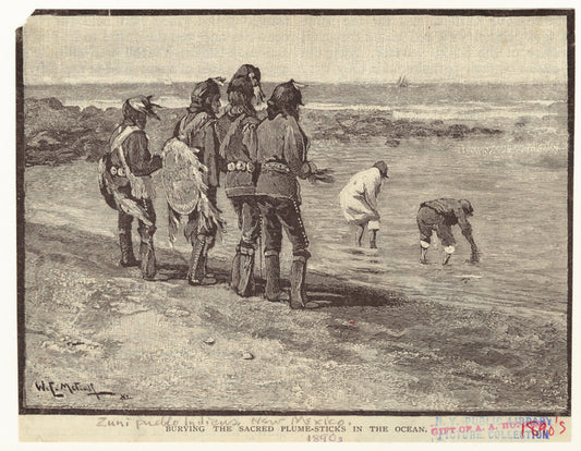 Burying the sacred plume-sticks in the ocean