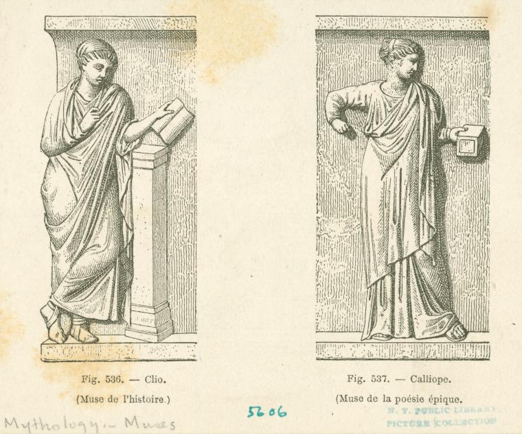 Clio (muse de l'histoire) ; Calliope (muse de la poésie épique)