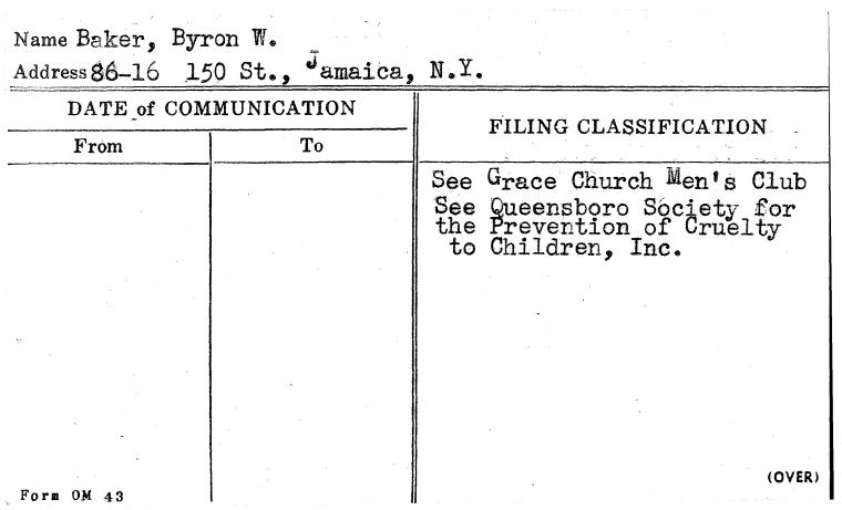 Baker, Byron W.