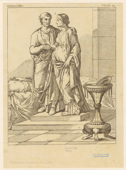 Mariage des Anciens; lit nuptial; autel tiré de la Nôce Aldobrandine