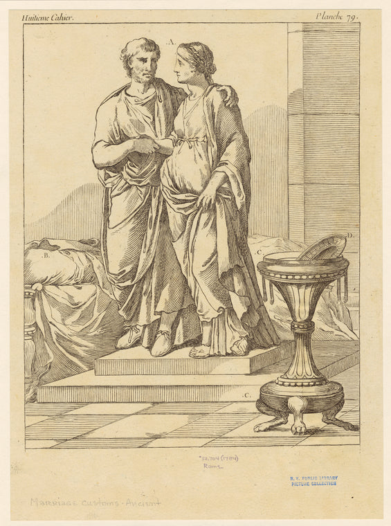 Mariage des Anciens; lit nuptial; autel tiré de la Nôce Aldobrandine
