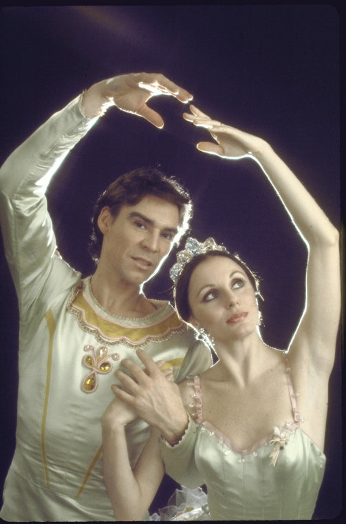 Patricia McBride and Jacques d'Amboise in costume for a New York City Ballet production of "The Nutcracker." (New York)