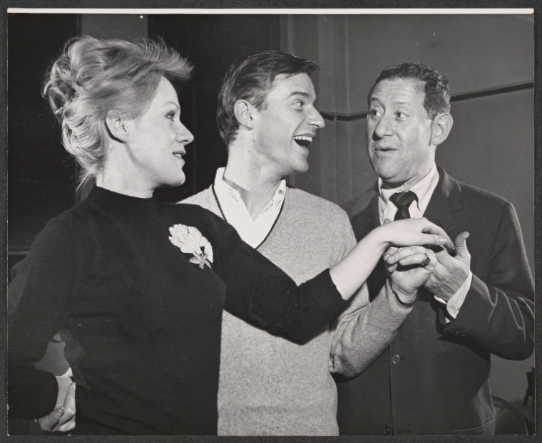 Tammy Grimes, Roddy McDowall and Jack Gilford in rehearsal for the stage production Look After Lulu
