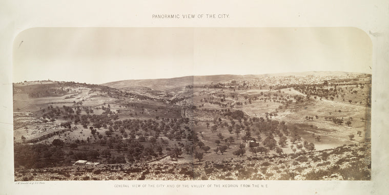 Panoramic view of the city. General view of the city and of the Valley of the Kedron from the n.e.