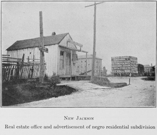 New Jackson; Real estate office and advertisement of negro residential subdivision.