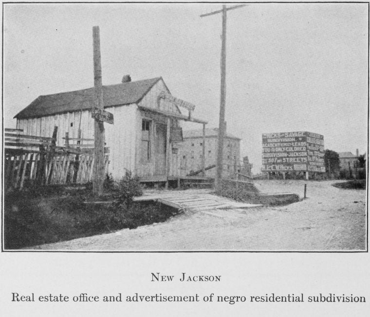 New Jackson; Real estate office and advertisement of negro residential subdivision.