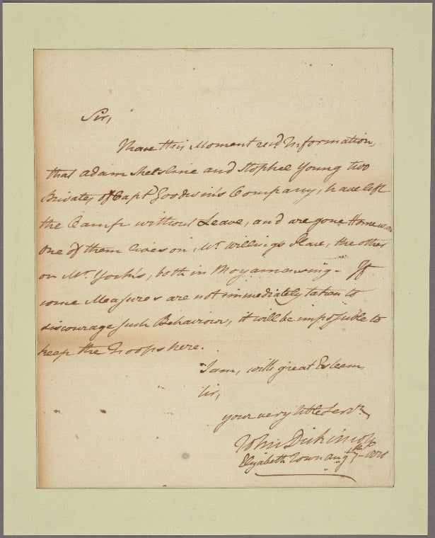 Letter to Benjamin Franklin, President of the Convention, Philadelphia