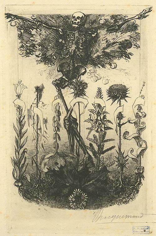 Frontispice inédit pour Les fleurs de mal de Baudelaire.