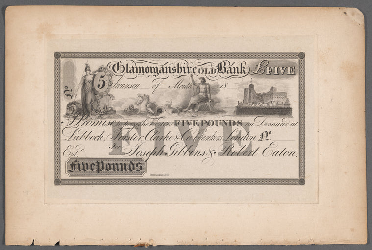 Glamorganshire Old Bank five pound note