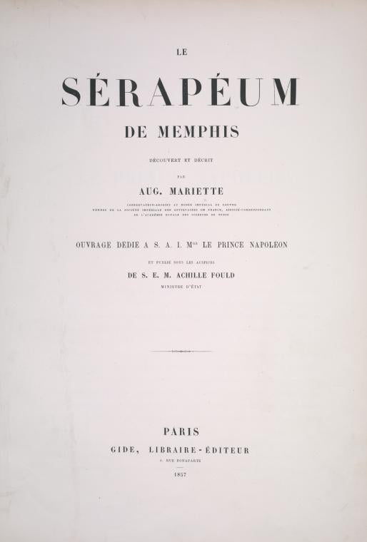 Le Sérapéum de Memphis,