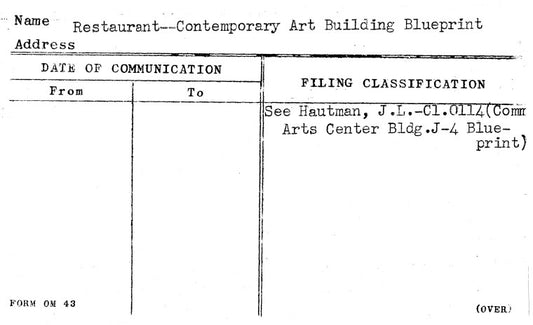 Restaurant--Contemporary Art Building Blueprint