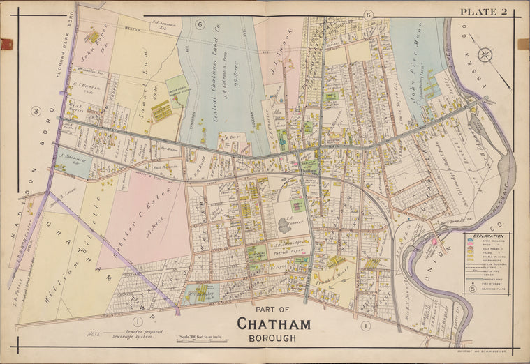 Morris County, Double Page Plate No. 2 [Map bounded by Passaic River, Watchung Ave., Division Ave.]