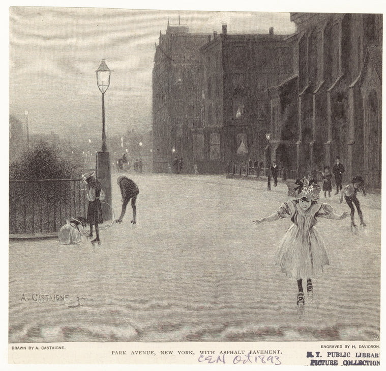 Park Avenue, New York, with asphalt pavement