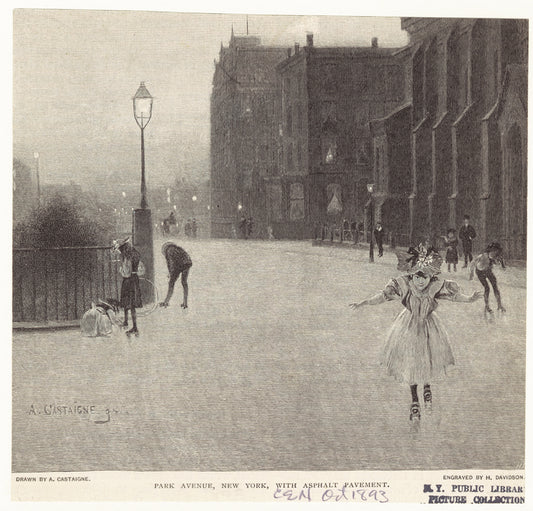 Park Avenue, New York, with asphalt pavement