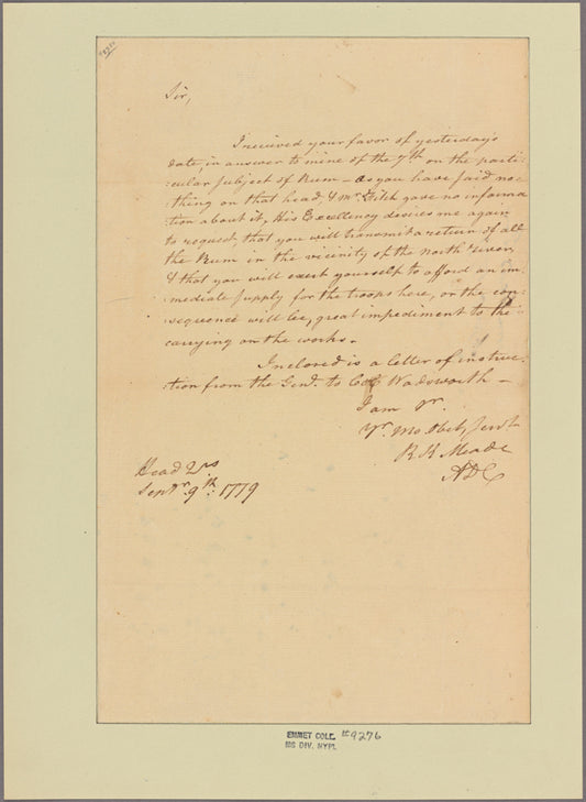 Letter to -- --
