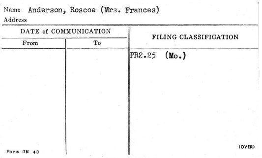 Anderson, Roscoe (Mrs. Frances)