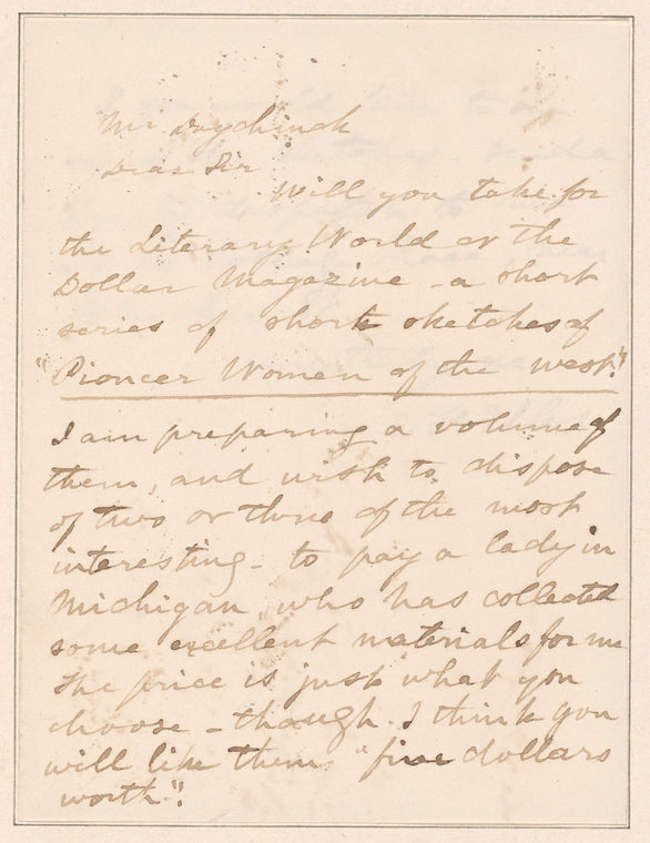 Elizabeth Fries Ellet letter